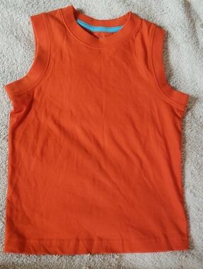 🔥4 For $20 - ☀️Sun Damage - Boys Orange Sleeveless Tank Top